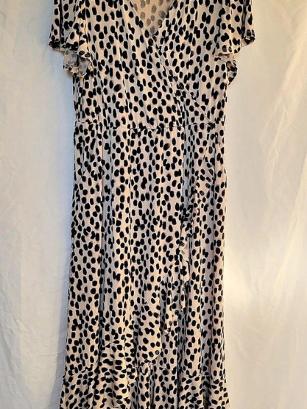 Torrid A-Line Midi Wrap Dress in Cream & Black